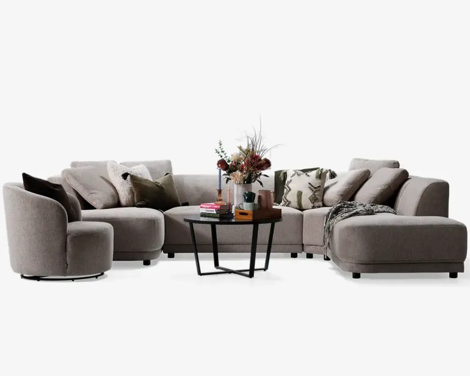 Sofa U-shape Taupe højrevendt