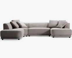 Sofa U-shape Taupe venstrevendt