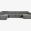 Sofa U-shape Venstrevendt Grå