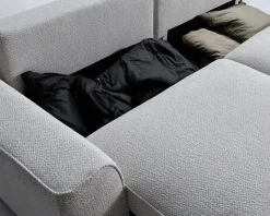 Sovesofa med open end og chaiselong højre