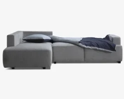 Sovesofa open end venstre grå/beige
