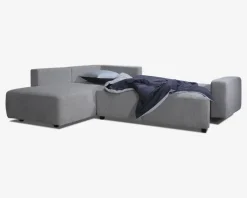 Sovesofa open end venstre grå/beige