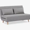 Sovesofa 2 pers. grå møbelstof