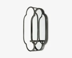 Spejl m/lysestage metal H.40 cm