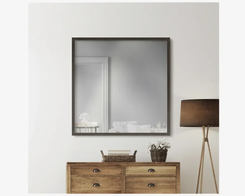 Spejl røget eg 70x70 cm