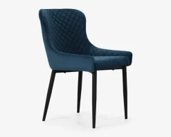 Spisebordsstol i blå velour