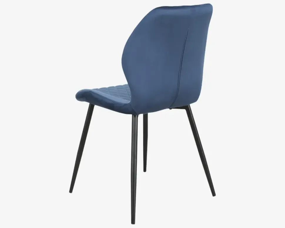 Spisebordsstol i blå velour