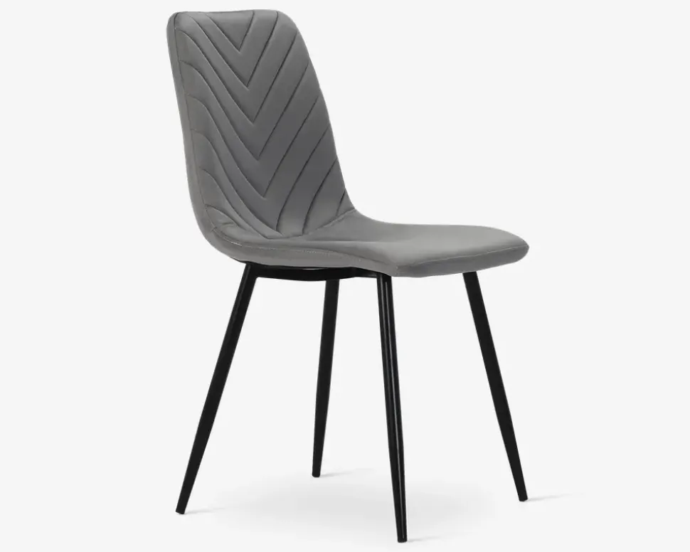 Spisebordsstol i grå velour
