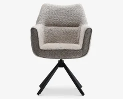 Spisebordsstol med armlæn beige
