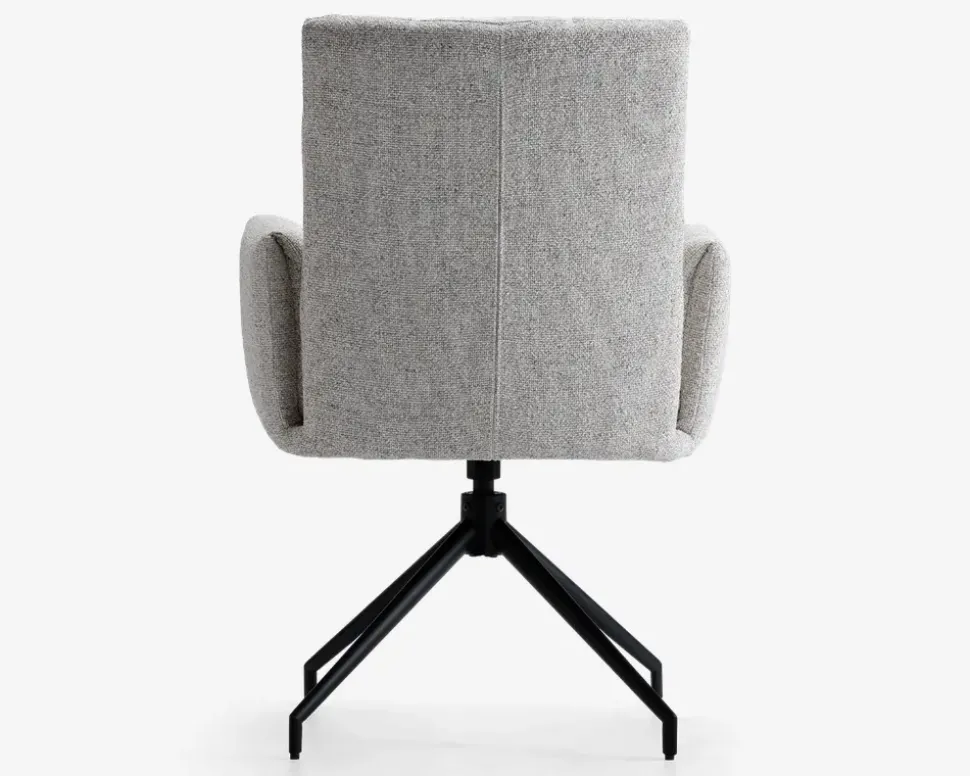 Spisebordsstol med armlæn i beige stof