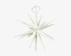 Stjerne M. Glitter Hvid H.15cm