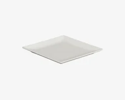 Tallerken Flad 18x18 cm Mat Hvid