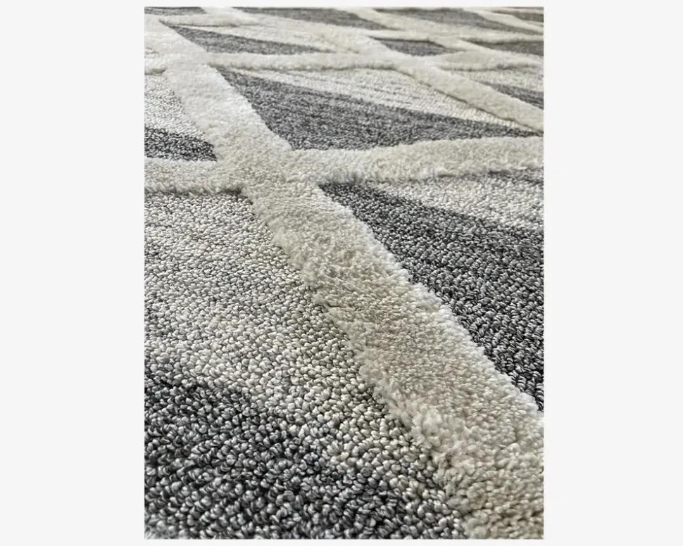 Tæppe Pisa mørk grå/hvid 160 x 200 cm