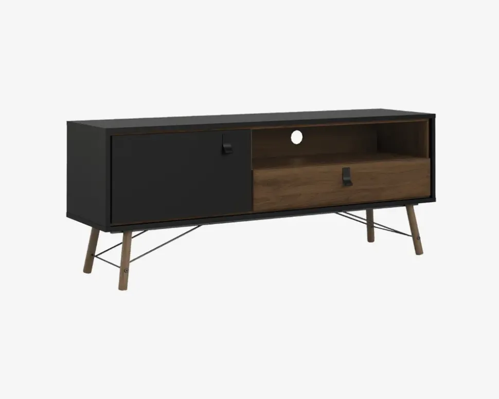 Tv Bord Ry Sort/Valnød