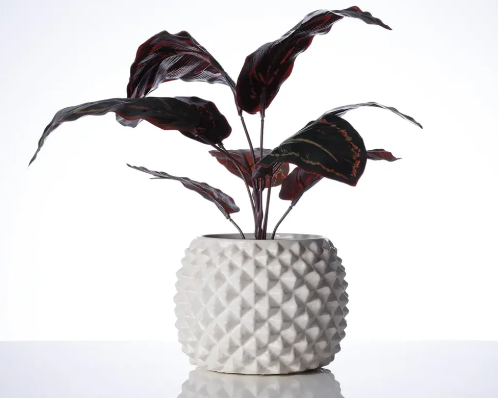Urtepotteskjuler Ananas hvid H.13xØ.17 cm