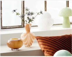 Vase Hjerteform Okker H.23,5 cm
