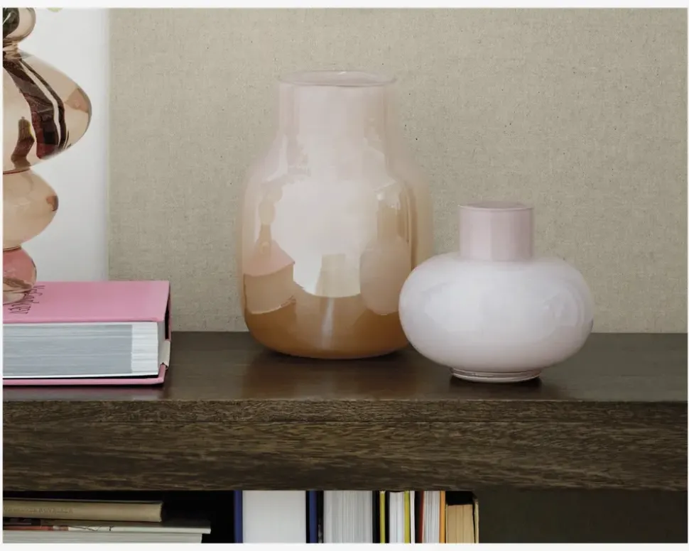 Vase Rund Glas Rose H.13 cm