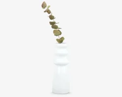 Vase sparkle bottle glas hvid H.20,5 cm