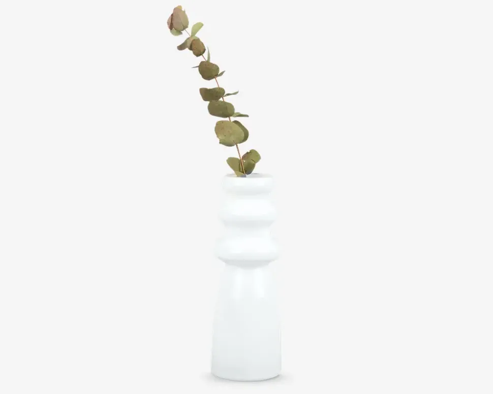 Vase sparkle bottle glas hvid H.20,5 cm