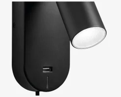 Væglampe Ego Sort USB
