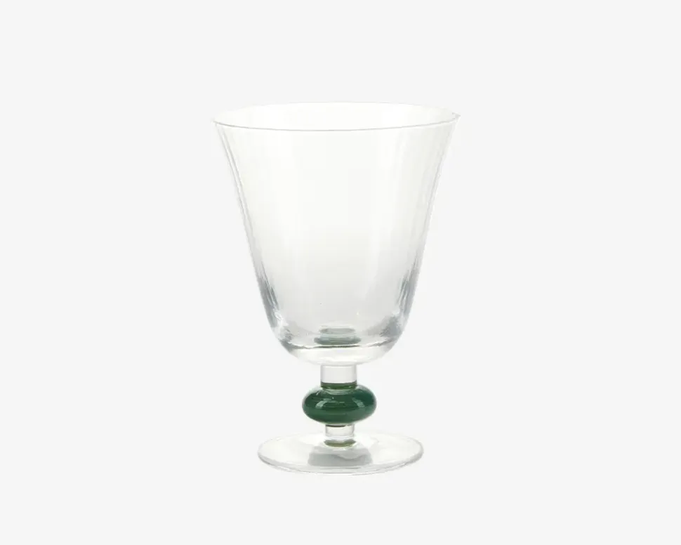 Vinglas Klar/Grøn H.13,5 cm