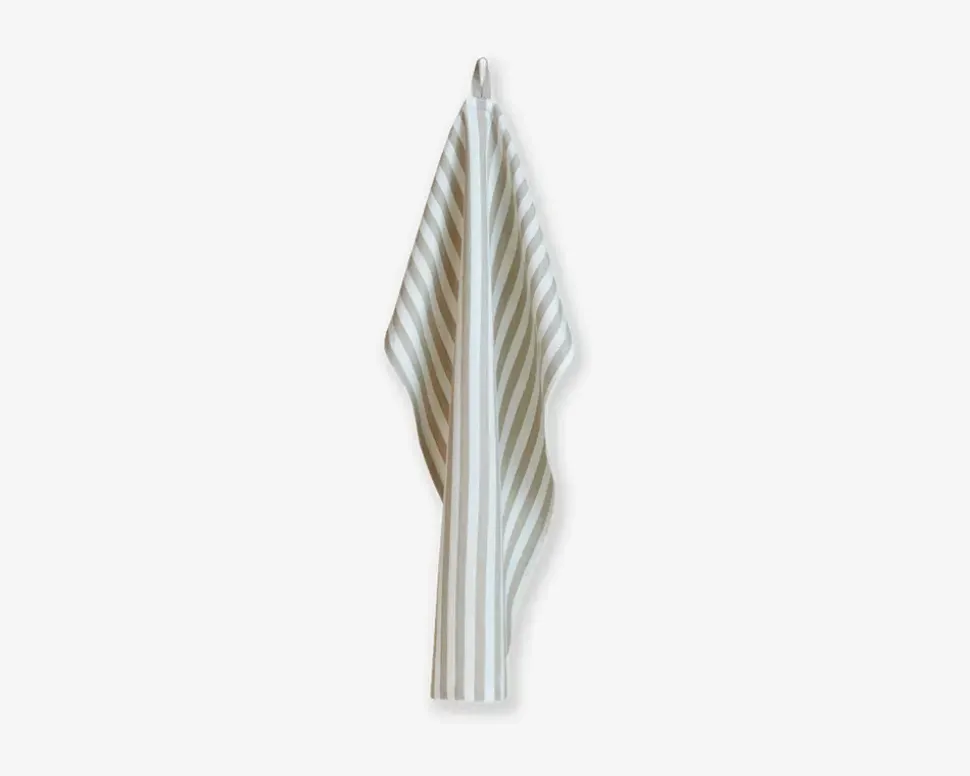 Viskestykke beige stribet 50x70 cm