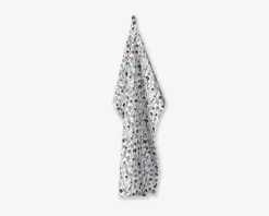 Viskestykke blomster hvid/brun/blå 50x70 cm