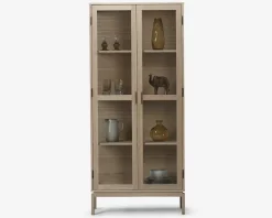 Vitrine Linley i hvid olieret egefiner