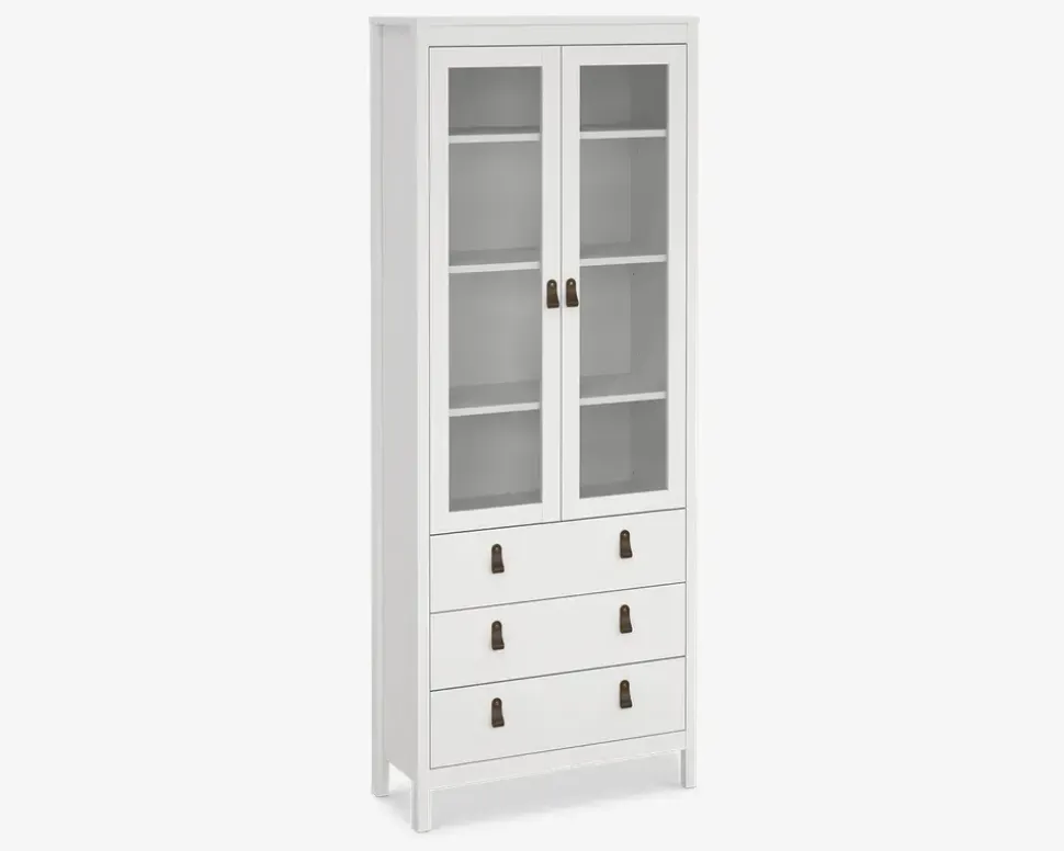 Vitrine Madrid hvid med 3 skuffer