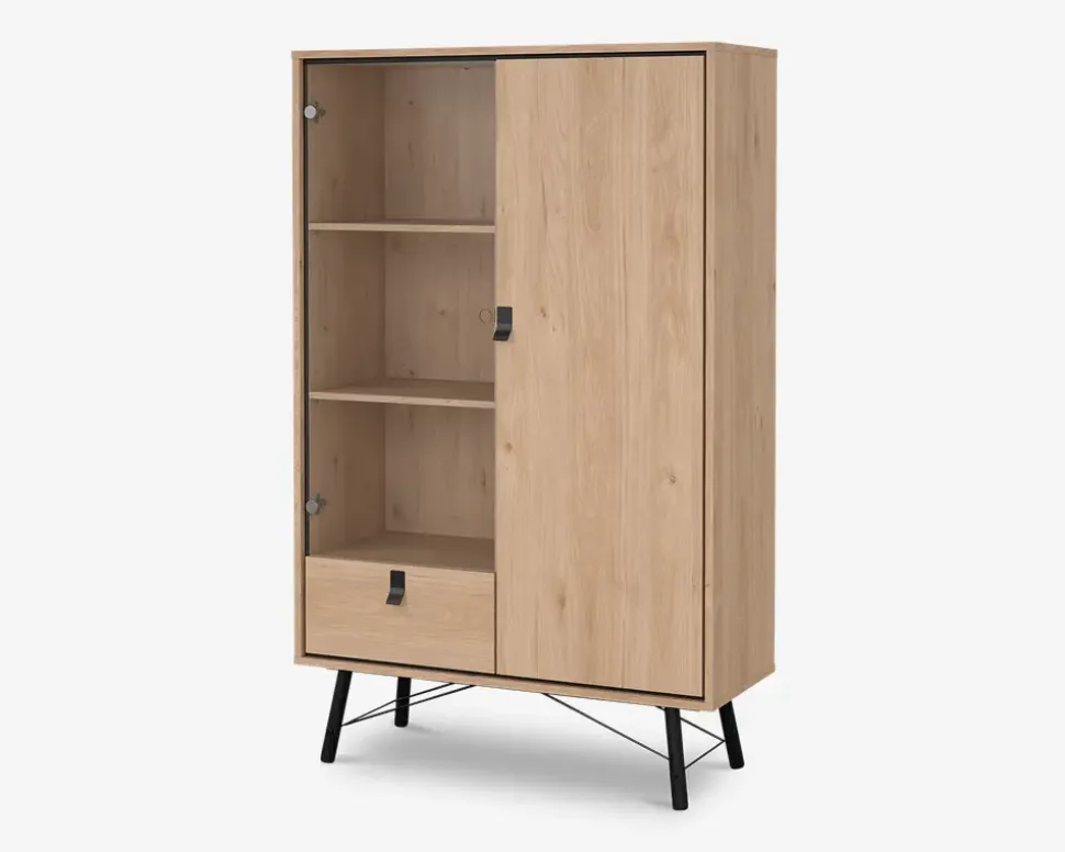 Vitrine Ry B. 102 cm eg/sort