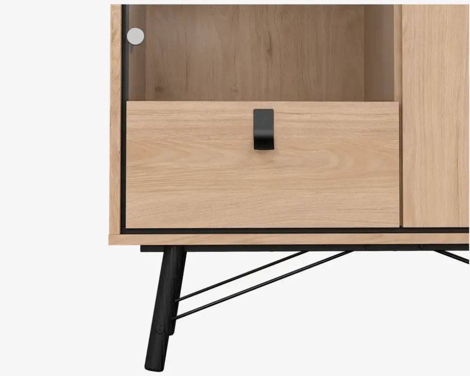 Vitrine Ry B. 102 cm eg/sort