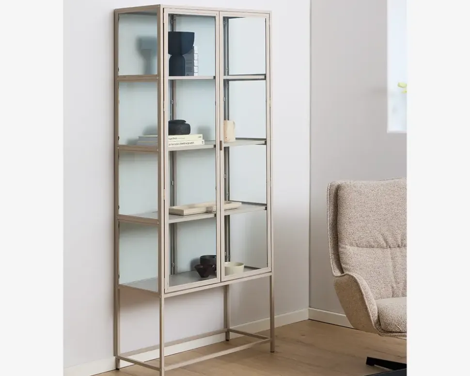 Vitrine Seaford H. 185,6 cm. grå